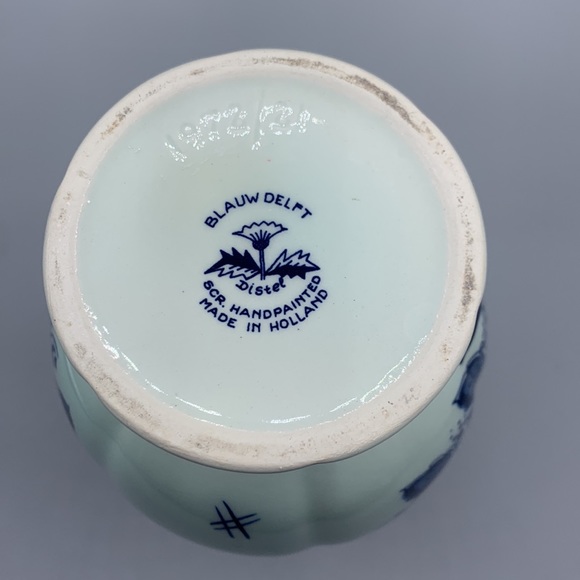 Vintage 1972 Blauw Delft Distel Hand-painted Vase Made in Holland - Picture 6 of 6